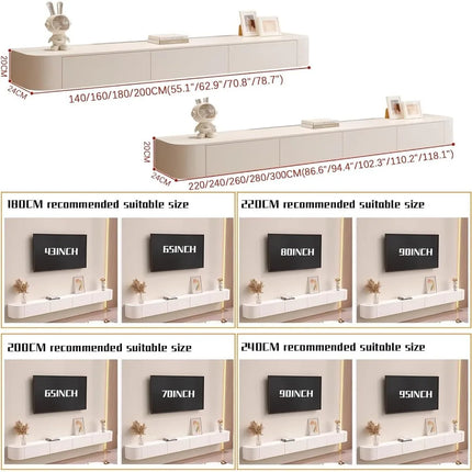 FurnitureZ l  Modern Wall-Mounted TV Stand for Living Room, Bedroom
