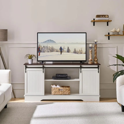 FurnitureZ l  Farmhouse Style TV Stand for Living Room, Bedroom