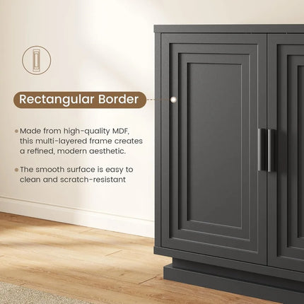 FurnitureZ l  Wide 31.5" Sideboard Buffet Cabinet with Storage for Living Room, Dining Room