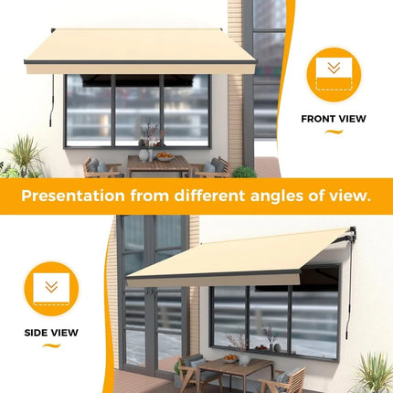 FurnitureZ l  10' x 8' Awning for Patio for Outdoor