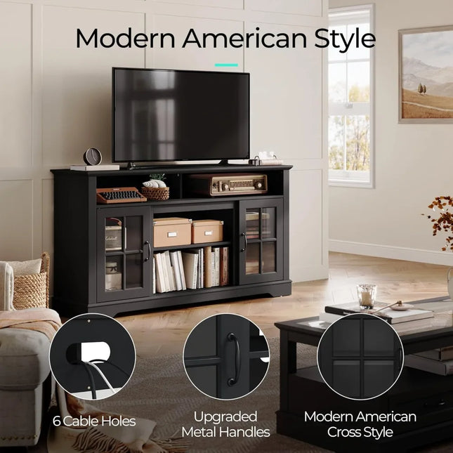 FurnitureZ l  Modern Farmhouse Style 65" TV Stand for Living Room