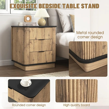 FurnitureZ l  Modern Nightstands Set of 2 for Bedroom, Living Room