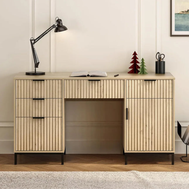 FurnitureZ l  55 Fluted Executive Desk for Home Office