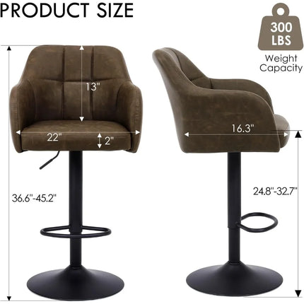 FurnitureZ l  Modern Leather Counter Height Bar Stools for Dining Room