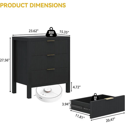 FurnitureZ l Wooden Farmhouse Nightstands for Bedroom, Living Room