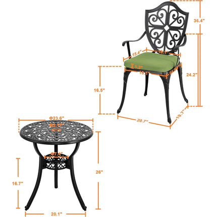 FurnitureZ l  3 Piece Outdoor Bistro Set