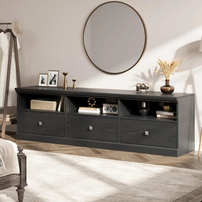 FurnitureZ l  70" Mid Century Modern TV Stand for Living Room, Bedroom