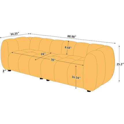 FurnitureZ l  88" Oversized Boucle Sofa for Living Room