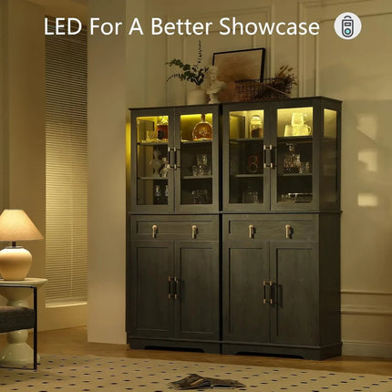 FurnitureZ l  71" Tall Pantry Cabinet for Dining Room, Living Room