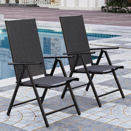 FurnitureZ l  Outdoor Patio Folding Chairs Set of 2