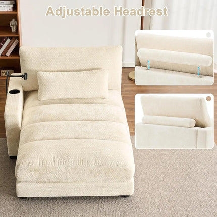 FurnitureZ l  Spacious Indoor Chaise Lounge Sofa for Living Room, Bedroom