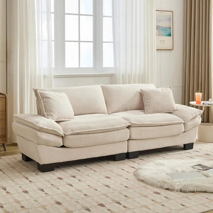 FurnitureZ l  Modern 84" Corduroy Loveseat Sofa for Living Room