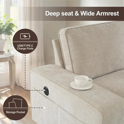 FurnitureZ l  102" Convertible Sectional Sofa Couch for Living Room