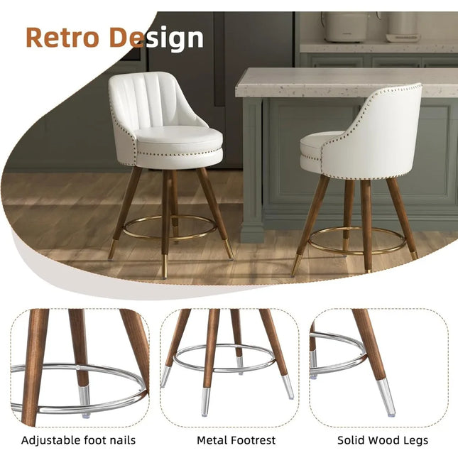FurnitureZ l  Counter Height Bar Stools Set of 2 for Dining Room
