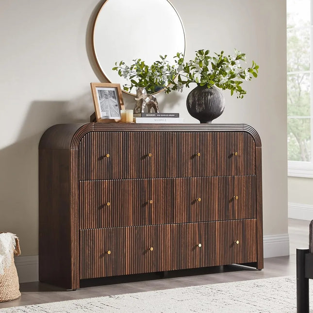 FurnitureZ l  Modern Fluted Dresser for Bedroom, Dressing Room