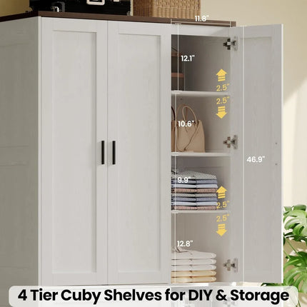 FurnitureZ l  70.6" Tall Freestanding 3-Door Armoire Closet for Bedroom