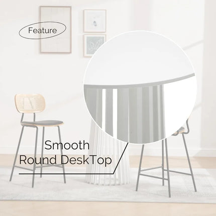 FurnitureZ l  24" Modern Pub Round Bar Height Cocktail Table for Dining Room, Living Room