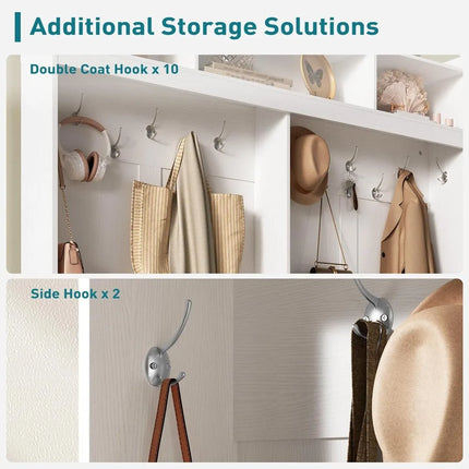 FurnitureZ l  Multi-functional 58" Farmhouse Entryway Bench