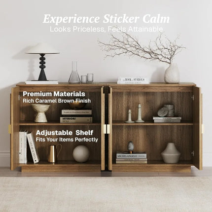 FurnitureZ l  Mid-Century Modern Modular Fluted Sideboard for Living Room, Dining Room