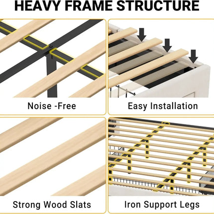 FurnitureZ l  Twin Bed Frame for Bedroom, Kids