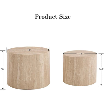 FurnitureZ l  Pair of Wooden Nesting Coffee Tables for Living Room