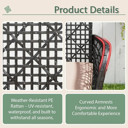 FurnitureZ l  4-Piece Patio Furniture Set for Outdoor