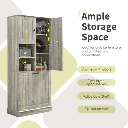 FurnitureZ l  Tall Storage Cabinet for Bathroom