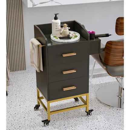 FurnitureZ l  Storage Trolley Cart with Lockable Wheels for Dressing Room, Bedroom