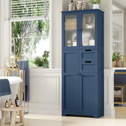 FurnitureZ l  67" Tall Storage Cabinet for Dining Room, Bathroom