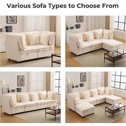 FurnitureZ l  102.5" Modular Sectional Sofa for Living Room