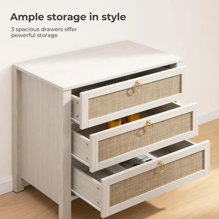 FurnitureZ l  White Nightstand Set 2 for Living Room, Bedroom