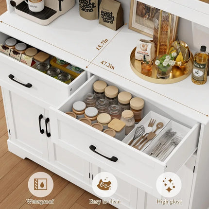 FurnitureZ l  71" Pantry Storage Cabinet for Dining Room, Kitchen
