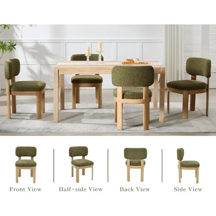 FurnitureZ l  Green Upholstered Dining Chairs Set of 2 for Dining Room