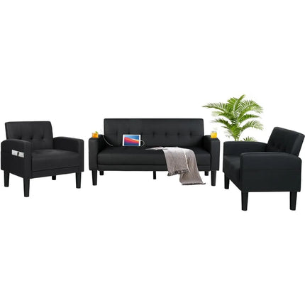 FurnitureZ l  3 Piece Living Room Sofa Set Loveseat Sofas Sets for Living Room