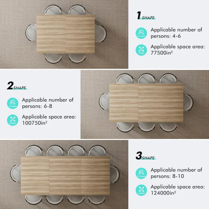 FurnitureZ l  55.1"-86.6" Extendable Table for 6-10 Person for Dining Room, Home Office