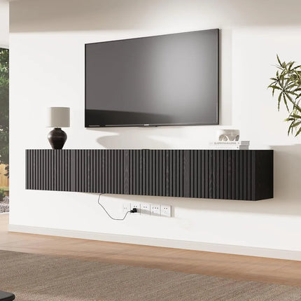 FurnitureZ l  71" Wall-Mounted Floating TV Stand for Living Room, Bedroom