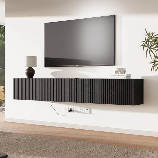 FurnitureZ l  71" Wall-Mounted Floating TV Stand for Living Room, Bedroom