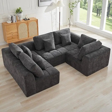 FurnitureZ l  110" Modular Sectional Sofa Couches for Living Room
