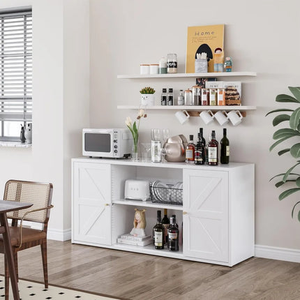 FurnitureZ l  65" Metal Farmhouse Entertainment Center TV Stand for Living Room