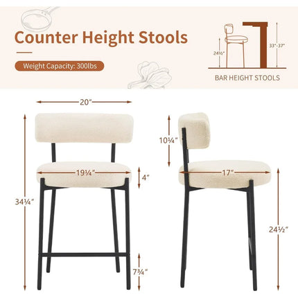 FurnitureZ l  24" Bar Stools Set of 2 for Dining Room