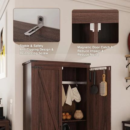 FurnitureZ l  Large Freestanding Tall Cabinet for Kitchen, Dining Room