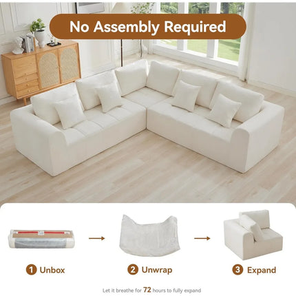 FurnitureZ l  110" Modular Sectional Sofa Couches for Living Room