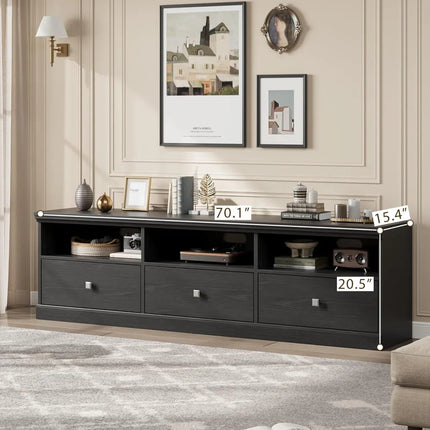 FurnitureZ l  70" Mid Century Modern TV Stand for Living Room, Bedroom