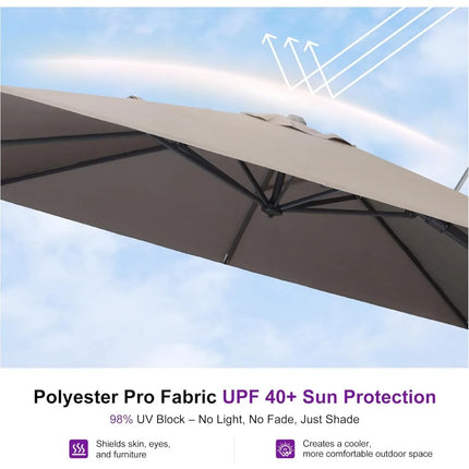 FurnitureZ l  10' X 6.5' Left-right Tilting Outdoor Patio Umbrella