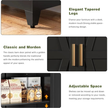 FurnitureZ l  71" Farmhouse Style Metal Wardrobe for Bedroom