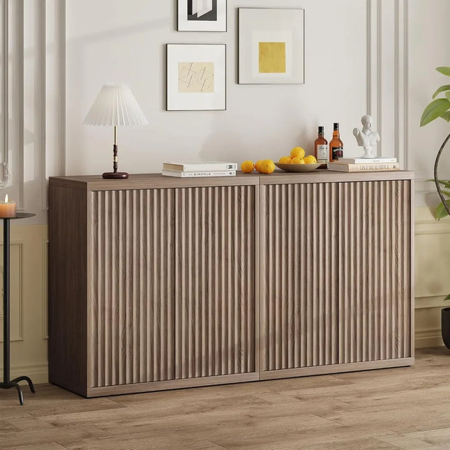 FurnitureZ l  Contemporary Fluted Buffet for Living Room, Dining Room
