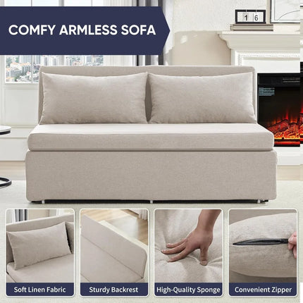 FurnitureZ l  Queen Size Modern Convertible Sleeper Sofas Beds for Bedroom