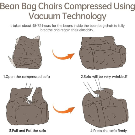 FurnitureZ l  Bean Bag Sofa with Tufted Soft Stuffed Filling for Bedroom