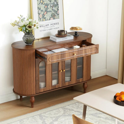 FurnitureZ l  Modern Fluted Sideboard Cabinet for Living Room, Dining Room