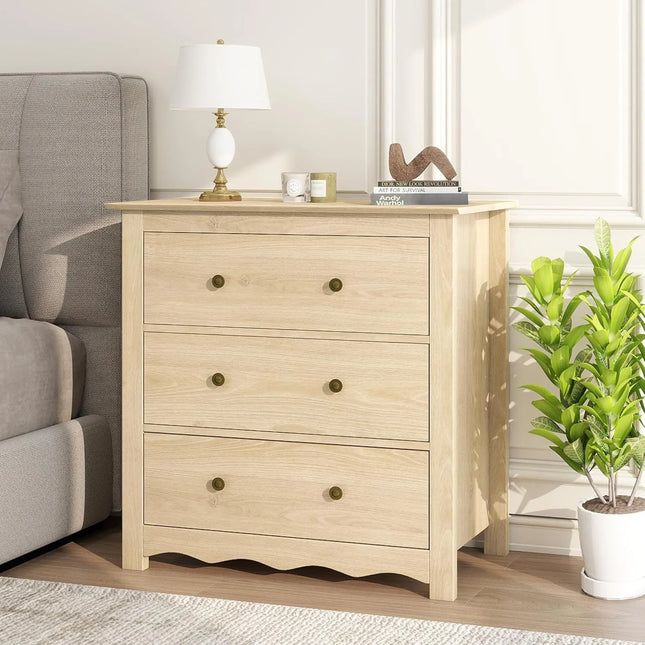 FurnitureZ l  3 Drawer Dresser for Bedroom, Dressing Room